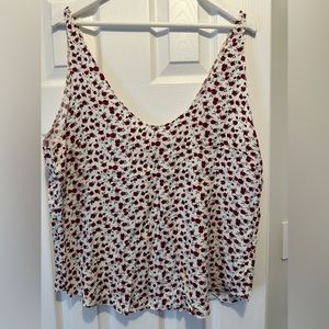 Reformation floral and white tank top